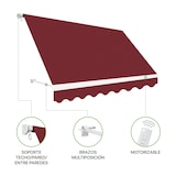 thumbnail of Wasabi - Toldo Exterior Balcón Enrollable 300x250cm Cereza – Lona Poliéster - Soporte Pared – Anclaje Barandilla