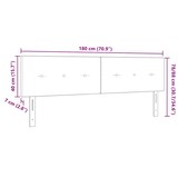 thumbnail of vidaXL LED Kopfteil mit LED-Lichtleisten Grau 180 cm Polyester