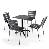 thumbnail of Vierkante verstelbare tuintafel (60x60 cm) zwart - Oviala