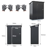 thumbnail of COSTWAY Metall-Gartenhaus, 150 x 90,5 x 185 cm, 1,5 m³, Geräteschuppen mit Pultdach und Tür, abschließbar