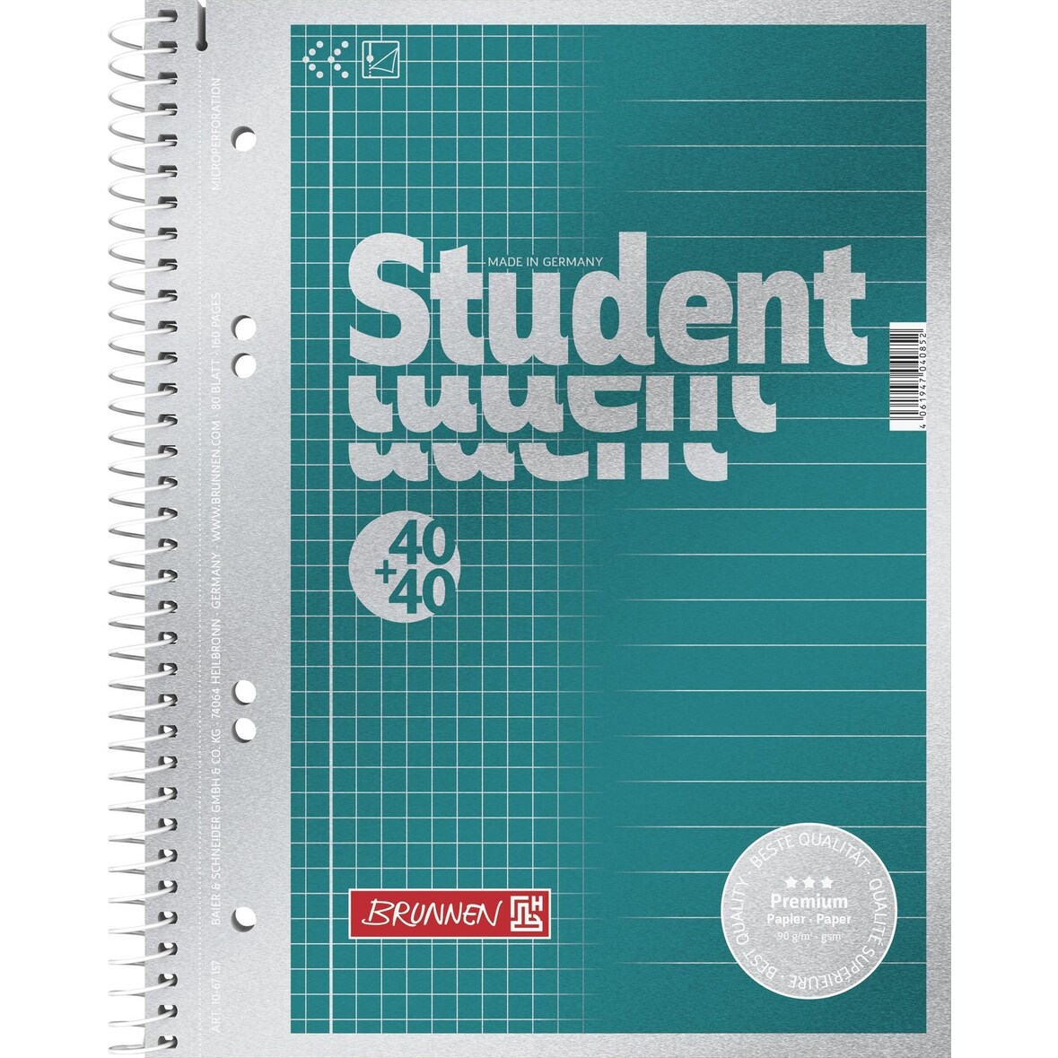 BRUNNEN Collegeblock Duo A5 liniert Lineatur 21 +22 Premium