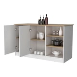 thumbnail of Isla de cocina Ginger en melamina con 7 estantes y 2 puertas , multicolor , 90.6 cm X 150 cm X 67 cm