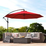 thumbnail of Outsunny parasol excéntrico Ø295 cm sombrilla de jardín con ángulo ajustable base cruzada y manivela sombrilla para terraza patio granate