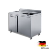 thumbnail of Edelstahl Spülschrank 1 Becken rechts 150 x 70 cm Abfallbehälter links VM EUROPA