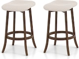 thumbnail of Helloshop26 - Set aus 2 Barhockern ohne Rückenlehne 46 x 43 x 74 cm drehbarer Sitz ergonomischer Komfort modernes Design braunes 20_0011965