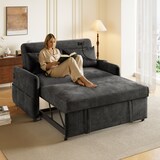 thumbnail of Schlafsofa 129x163 cm aus Chenille mit USB-Anschluss – modernes, komfortables Wohnzimmer Sofa in Grau, vielseitig nutzbar