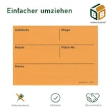 thumbnail of 250 x Umzugsetiketten (105 x 75 mm) orange selbstklebend Rückstandlos ablösbar Kartonaufkleber Sticker Umzugsaufkleber beschriften BB-Verpackungen