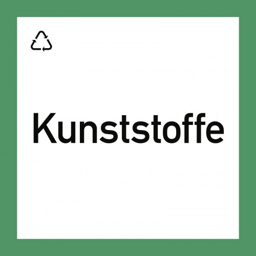 Wertstoffkennzeichnung "Kunststoffe", Kunststoff, 300x300 mm