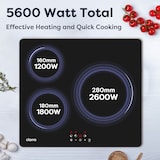 thumbnail of CIARRA inductiekookplaat 60 cm 3 zones ingebouwde inductiekookplaat met 9 standen VM3BIH-C