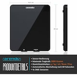 thumbnail of Arendo Küchenwaage mit schwarzer Hochglanz Glasoberfläche 19 x 16,5cm - LED Display - 4mm Glas