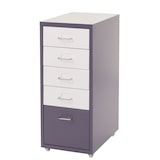 thumbnail of Rollcontainer Boston T851, Schubladenschrank Stahlschrank, 69x28x41cm 5 Schubladen ~ dunkelgrau weiß-dunkelgrau