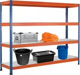 thumbnail of PROREGAL Weitspannregal mit Stahlpaneelen Z1 | HxBxT 198,1x245x62cm | 4 Ebenen | Fachlast 349kg | Blau/Orange/Verzinkt
