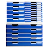 thumbnail of EXACOMPTA Cassettiera Modulo 322003D, sistema modulare a 5 cassetti A3, box PS monoblocco, (PxlxAlt) 35x57,6x32cm, gamma Office, blu