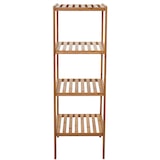 thumbnail of Badregal HWC-B18, Badezimmer Badschrank Standregal, Bambus ~ 110x34x33cm