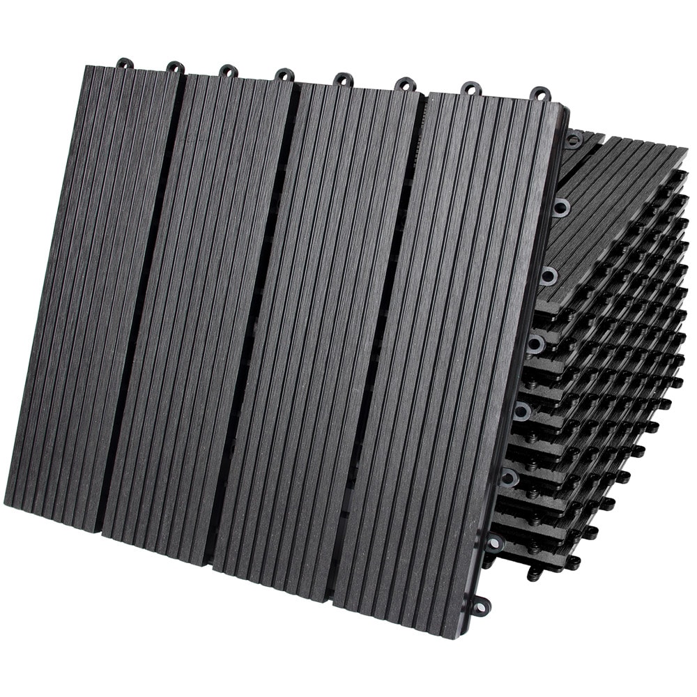 Casaria WPC Fliesen 11x Klassik Anthrazit