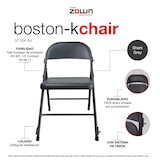 thumbnail of ZOWN Silla Plegable Metálica Boston-K Shark Grey - Resistente y Versátil para Eventos
