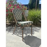 thumbnail of Lot de 2 fauteuils de jardin empilables en aluminium marron et textilène vert BISTRO