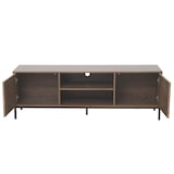 thumbnail of Meuble TV rectangulaire 2 portes L160 cm bois foncé
