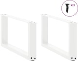 thumbnail of vidaXL Couchtischbeine U-Form 2 Stk. Weiß 70x(30-31) cm Stahl