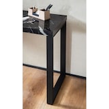 thumbnail of Konsolentisch Marmor-Optik Schwarz Hochglanz 120x40x76 cm Design Anrichte Flur, Ablagetisch Schmal, Flurtisch mit Metallbeine, Dielentisch Lang Hoch,