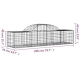 thumbnail of vidaXL Gabione mit Hochbogen 200x50x40/60 cm Verzinktes Eisen