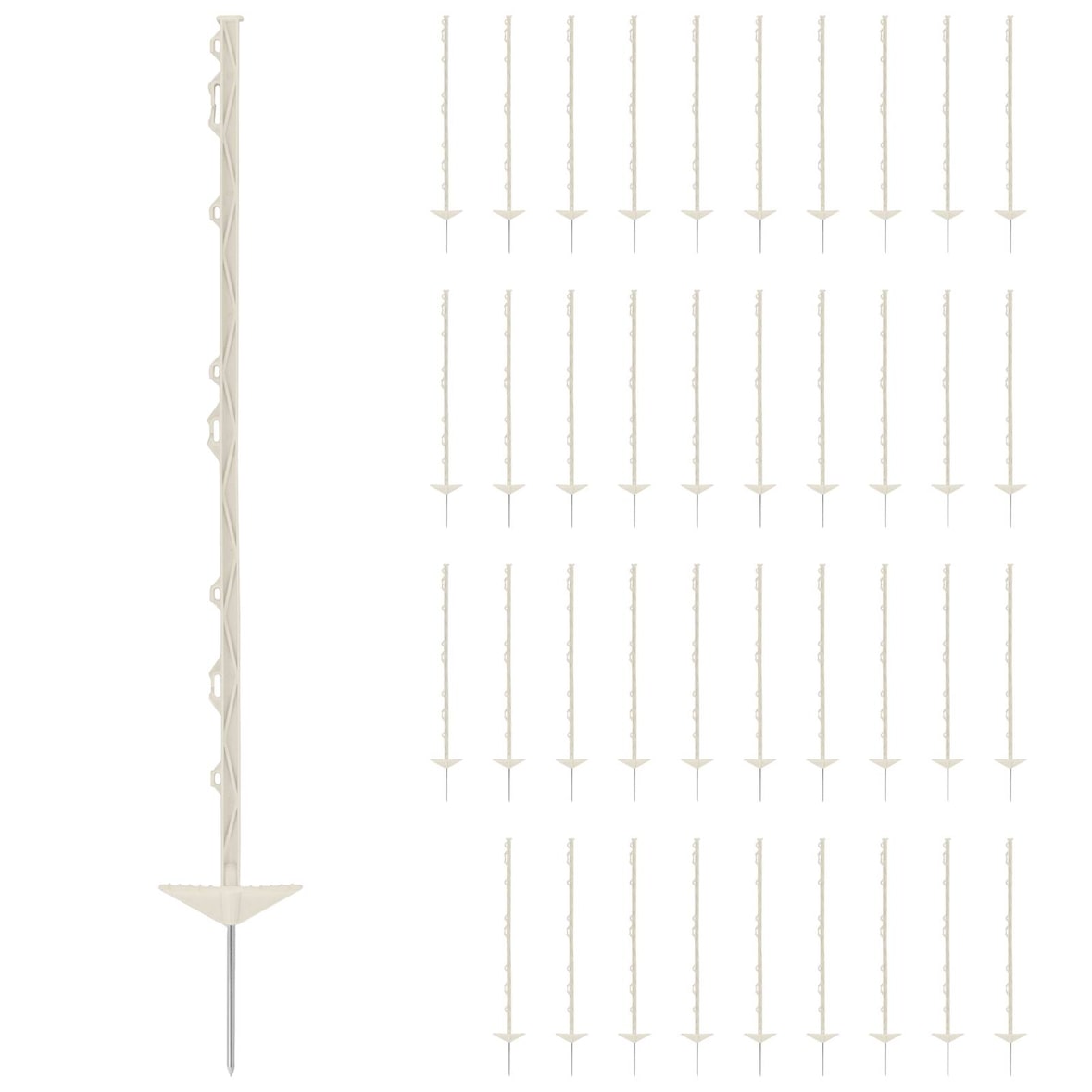 Wiesenfield - Schrikdraadpalen - 103 cm - wit - 40 stuks