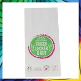 thumbnail of DayBays 10000 Stk. Bäckerfaltenbeutel 28+8x35 cm Typ 646 mit neutralem Druck Kraftpapier weiss gefädelt