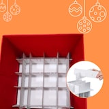 thumbnail of Relaxdays Weihnachtskugel Aufbewahrungsbox, 3er Set, HBT: 33 x 33 x 33 cm, Vlies, Pappe, Weihnachtskugelkiste, rot/weiß