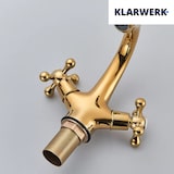 thumbnail of EVA | Vintage Wasserhahn Bad Gold glänzend Bad Armatur | Retro Premium Edelstahl Armatur für Waschbecken | Hotel Gastro Mischbatterie 2 Anschlüsse