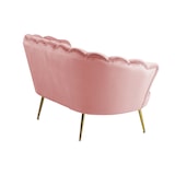 thumbnail of SalesFever schelp sofa | fluwelen stofhoes | goudkleurig metalen frame | B 136 x D 77 x H 78 cm | roze