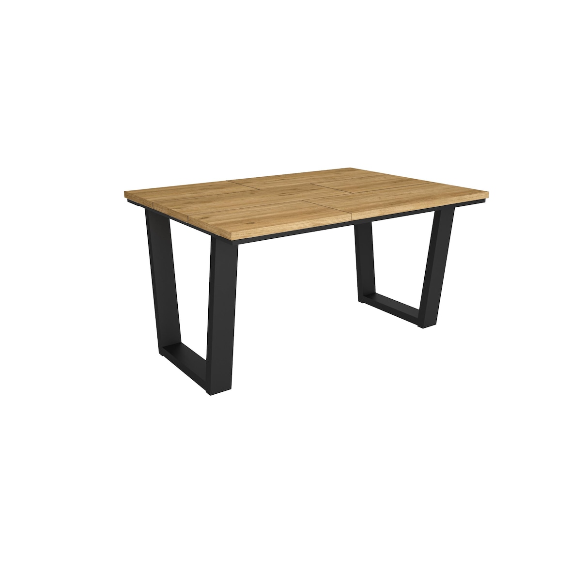 Mesa Sala de Jantar, Mesa Cozinha, 140x90x74cm, Para 6 pessoas, Móveis Sala Jantar, Estilo industrial, Carvalho Forma U _536_4