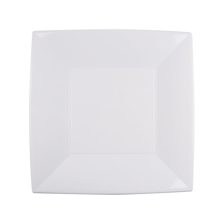 MONOUSO - Wiederverwendbare Robuste Teller Flach Weiß "Nice" PP 29cm (144 Stück)