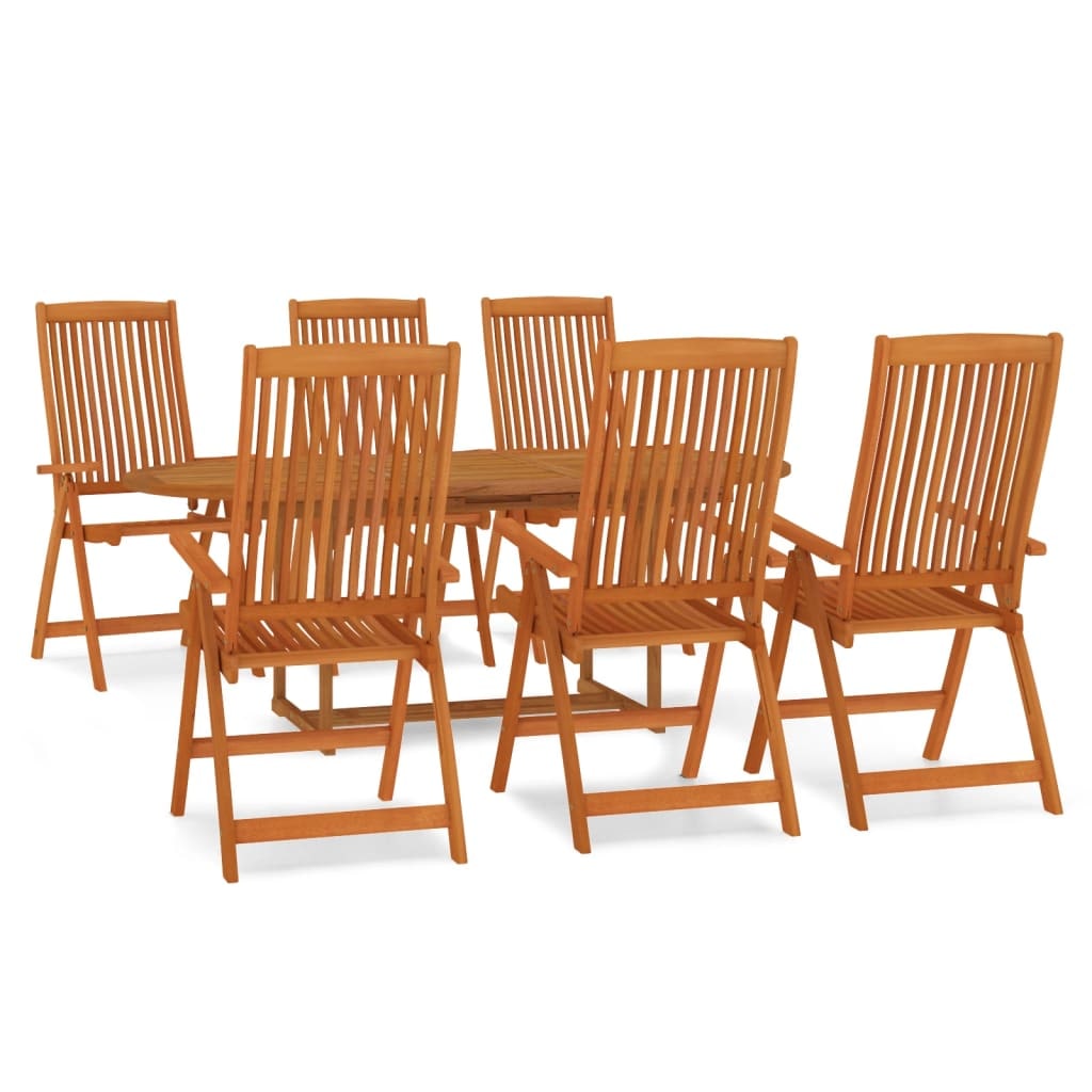 Helloshop26 - 7-teiliges Essset für den Außenbereich/Gartenmöbelset aus massivem Eukalyptusholz 02_0014340