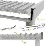 thumbnail of Weide Classic | Pergola Aluminium freistehend | 3 x 3,6 M | Lamellendach weiß