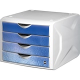 thumbnail of Helit Schubladenbox Chameleon H6129634 4Schübe A4/C4 cool water