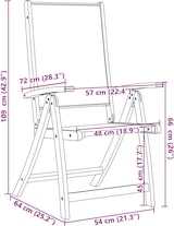 thumbnail of vidaXL Gartenstühle 2 Stk. Klappbar Massivholz Akazie und Textilene, Gartenstuhl, Outdoor-Stuhl, Balkonstuhl, Terrassenstuhl, Stuhl, Gartenmöbel