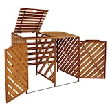 thumbnail of Cubo de basura XL 2 plazas/4 plazas HWC-J44, caja de basura, expandible 121x133x98cm madera certificado MVG ~ marrón