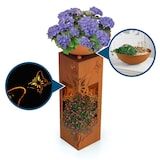 thumbnail of Hoberg LED Pflanzsäule "Schmetterling" in 3D Rost-Optik - 19 x 19 x 72 cm