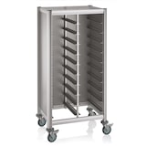thumbnail of WAS Germany - GN Tablettwagen Trolley Mensa, 1/1 für 2x10 Tabletts, silber, 80 x 60 x 165 cm, MDF/Alu