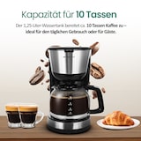 thumbnail of Emerio Kaffeemaschine mit Glaskanne – 1,25 L Filterkaffee – 10 Tassen – herausnehmbarer Filter – Tropf-Stopp-System – 1000 W – CME-122933 - Schwarz