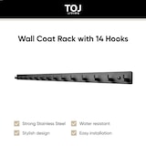 thumbnail of TOJ Living Perchero de pared – 14 ganchos – 95 cm – acero inoxidable – negro mate – colgador