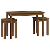 thumbnail of Tables gigognes 3 pcs Marron miel Bois de pin massif Modèle Soleil Zenith Prime