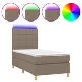 thumbnail of vidaXL Boxspringbett mit Matratze & LED Taupe 90x200 cm Stoff