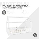 thumbnail of ML-Design Kinderbett 90x200 cm Weiß mit Rausfallschutz, Dach & Lattenrost, Hausbett aus massivem Kiefernholz, Kinderhaus Bodenbett Spielbett