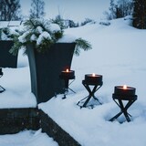 thumbnail of XXL LED Teelicht gelbe LED H: 7cm D: 10cm Batteriebetrieb Timer Outdoor schwarz