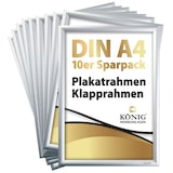 thumbnail of 10 Plakatrahmen DIN A4 | 25mm Alu Profil, eckig | silber | Bilderrahmen Klapprahmen Wechselrahmen Posterrahmen | 10er Sparpack | Dreifke®