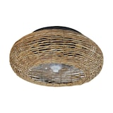 thumbnail of F-BRIGHT. Ventilador de Techo con Luz tipo Plafón de Ratán – Motor DC y Mando a Distancia