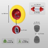 thumbnail of Schubkarrenrad Vollgummi 4.00-8 / 4.80 mit Achse 200 Kg Ersatzrad Schubkarre PU