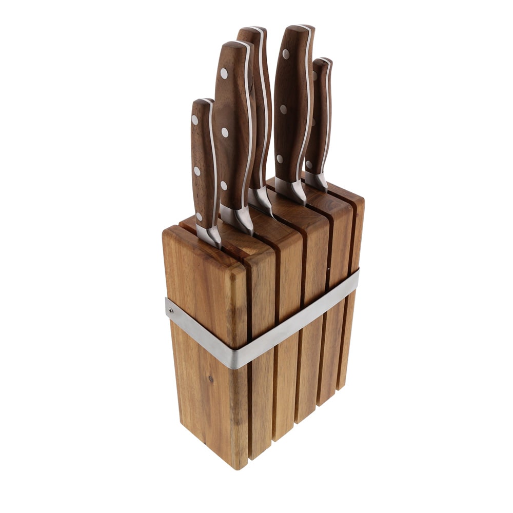 Bloc 5 couteaux Roc -  Marron Autre forme Bois Jean Dubost 20.00x9.00 cm