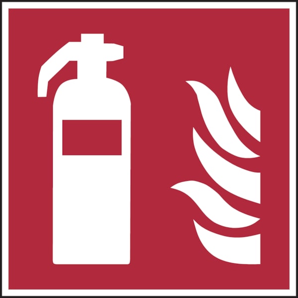 Brandschutzzeichen, Feuerlöscher F001 - ASR A1.3 (DIN EN ISO 7010) - 300x300 mm Folie selbstklebend, nachleuchtend